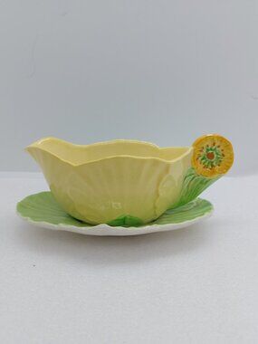 Vintage Carlton Ware Buttercup Pattern Small Sauce Boat & Saucer
